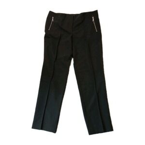 Zac & Rachel Women's Size 8 Black Slim Ankle Stretch Pocket Zippers Waist Trim